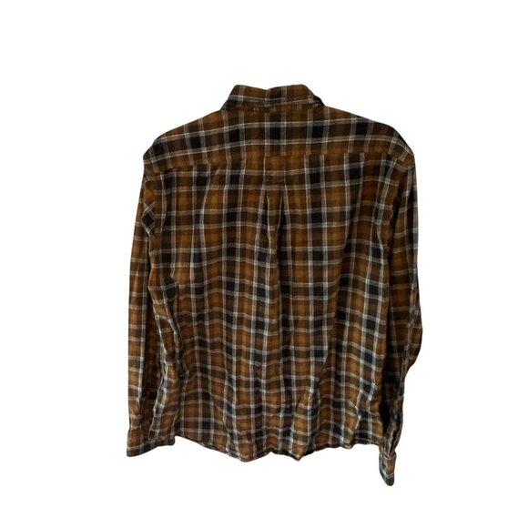 Timberland Brown Plaid Flannel Button Up Shirt XL Regular Fit Long Sleeve - Picture 5 of 8